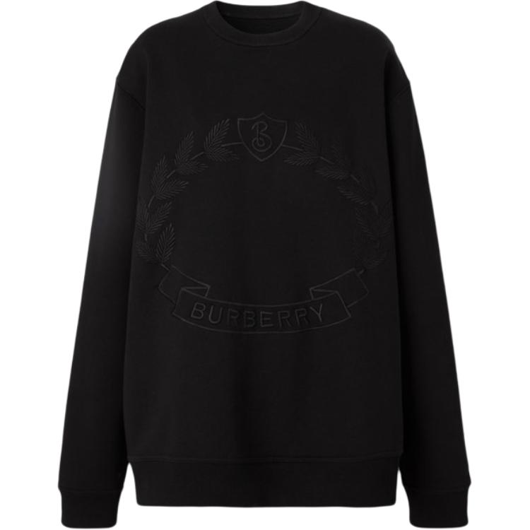 (Women) Burberry FW22  Black Sweatshirt with Solid Color Embroidery Design. 80622281