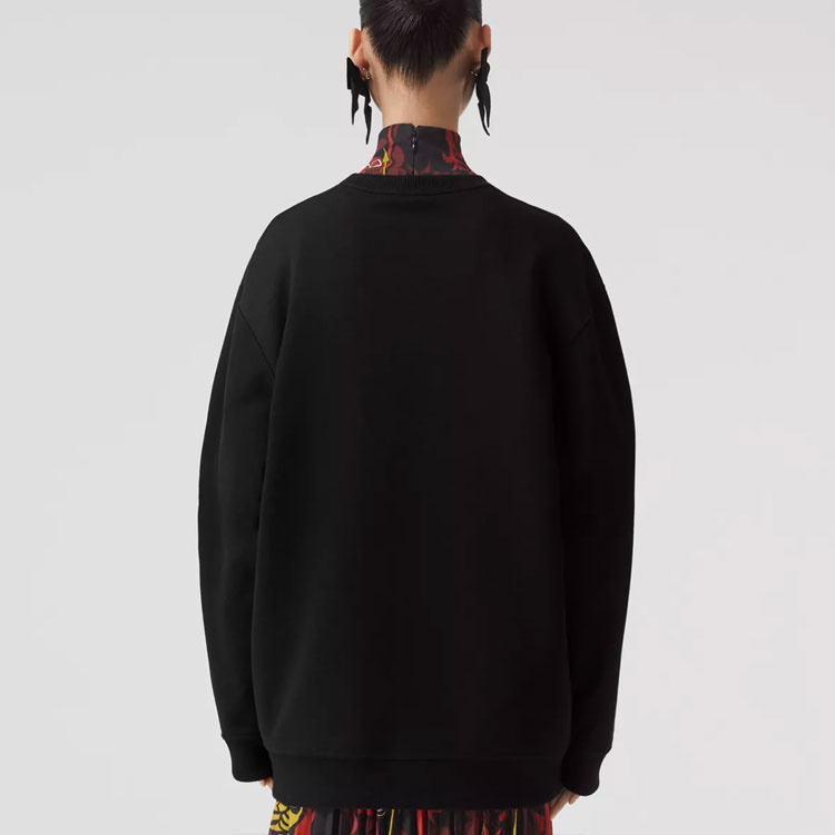 Shop (Women) Burberry FW22  Black Sweatshirt with Solid Color Embroidery Design. 80622281