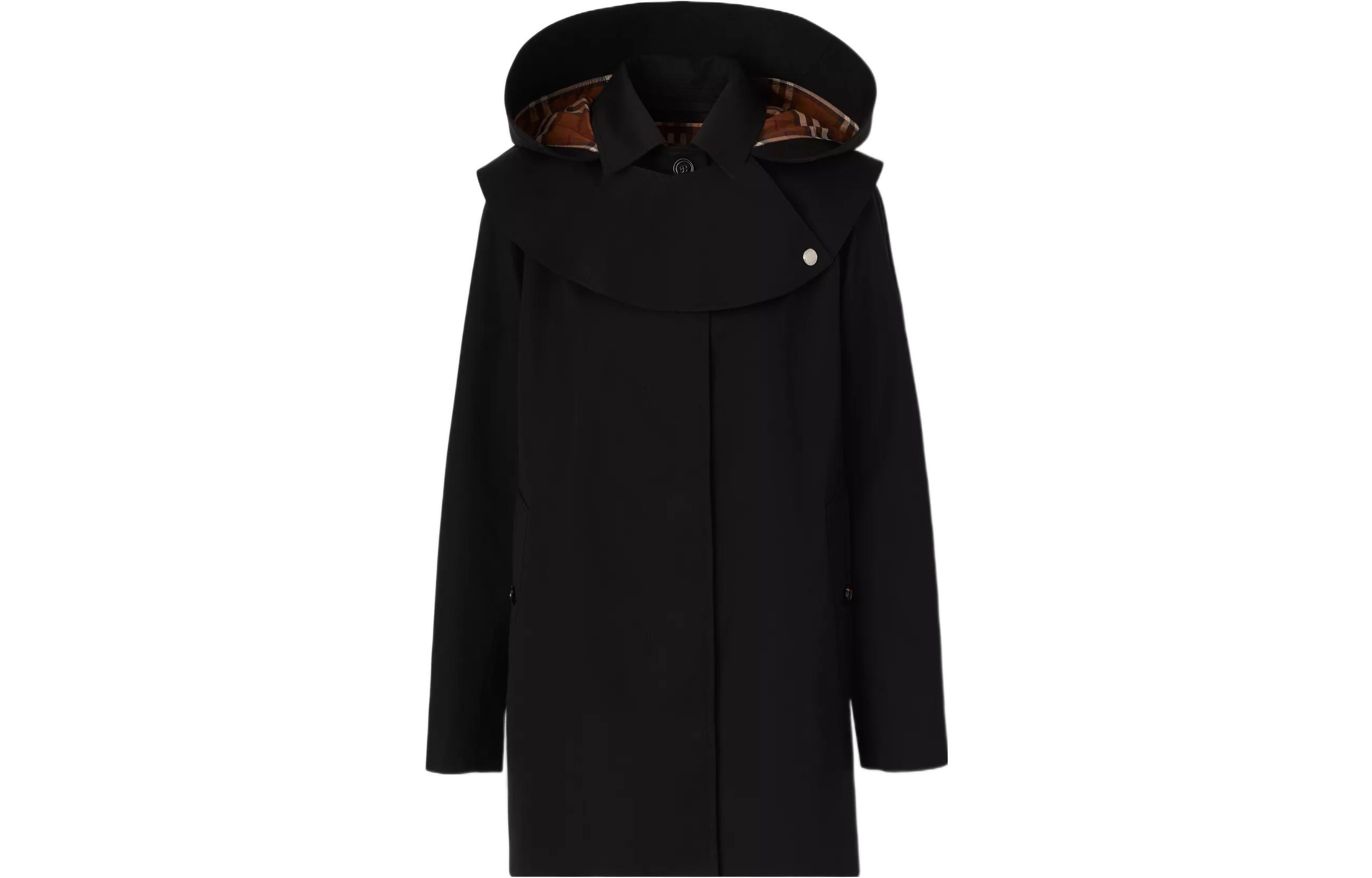 (Women) Burberry FW22  Black Trench Coat with Detachable Hood and Check Lining. 80581521 圖 2