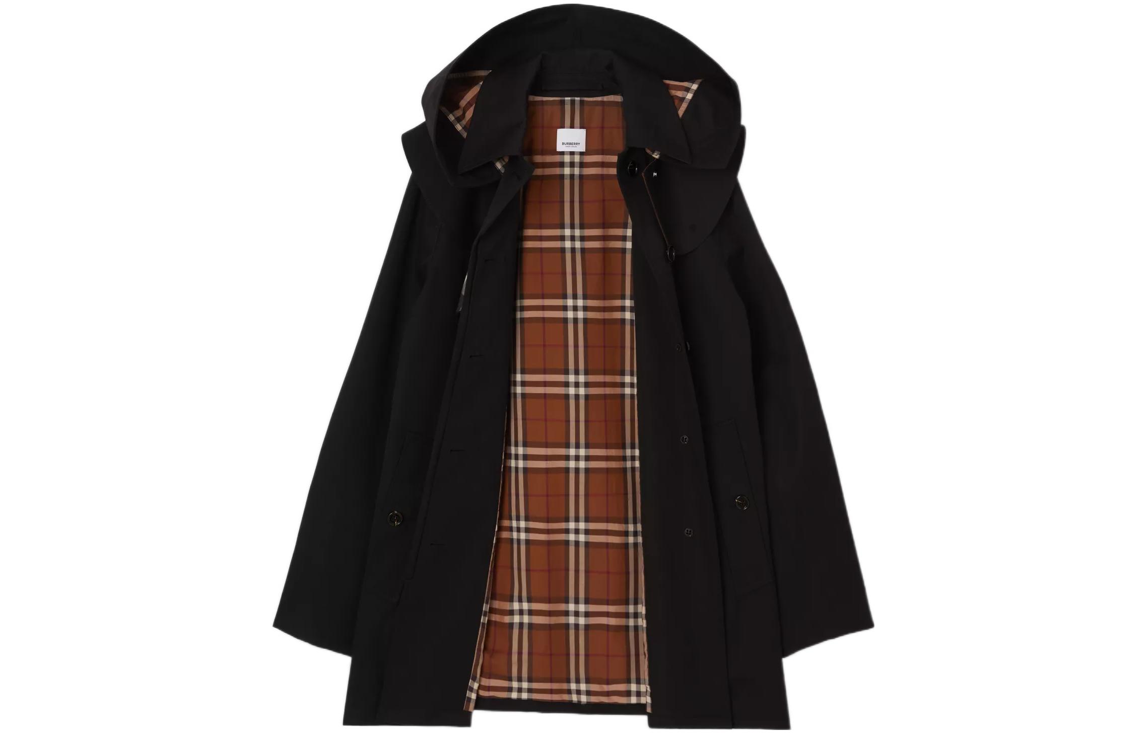 (Women) Burberry FW22  Black Trench Coat with Detachable Hood and Check Lining. 80581521 圖 3