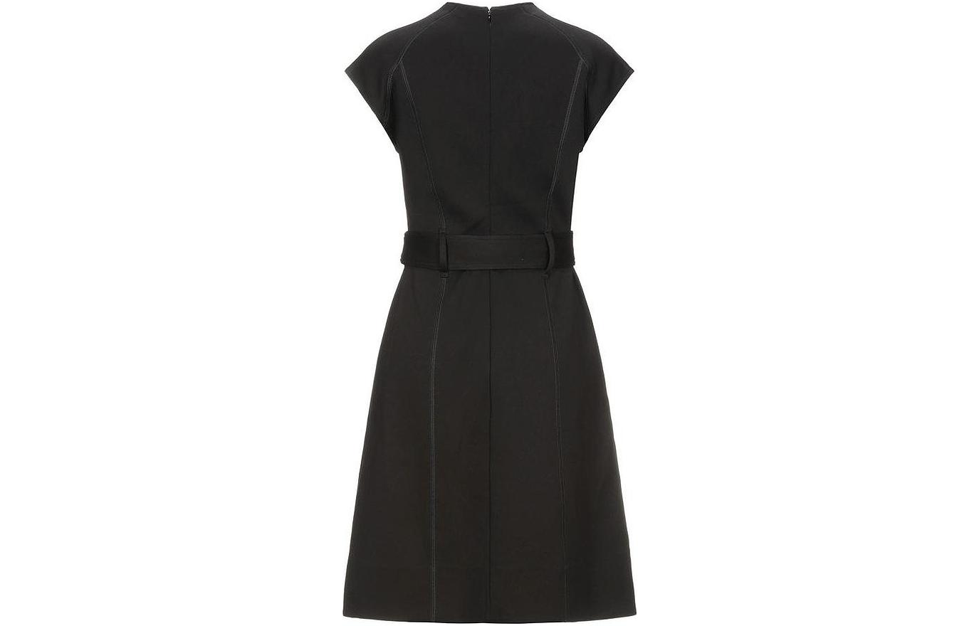 (Women) Burberry FW22  Black V-Neck Midi Dress with Fitted Waist. 80077241 圖 3