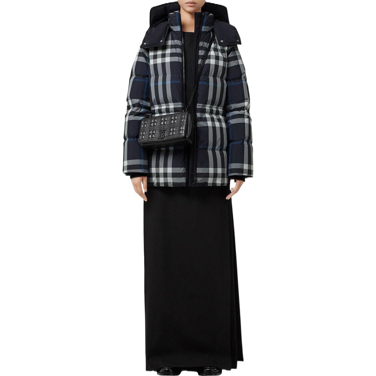 (Women) Burberry FW22  Blue Check Patchwork Hooded Down Jacket. 80578411 圖 3