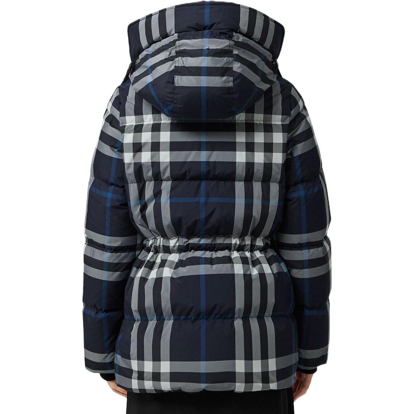 (Women) Burberry FW22  Blue Check Patchwork Hooded Down Jacket. 80578411 圖 4