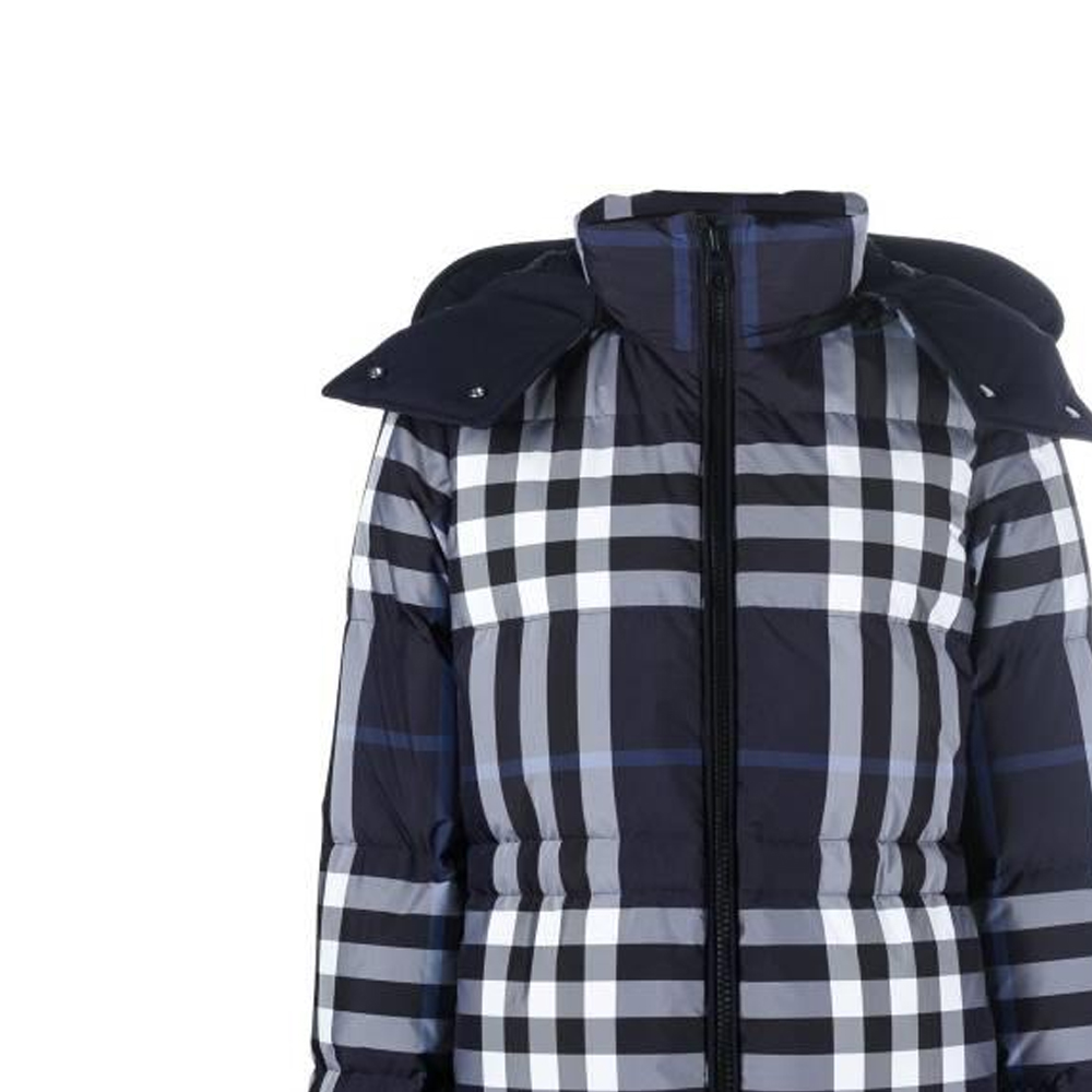 (Women) Burberry FW22  Blue Check Patchwork Hooded Down Jacket. 80578411 圖 6