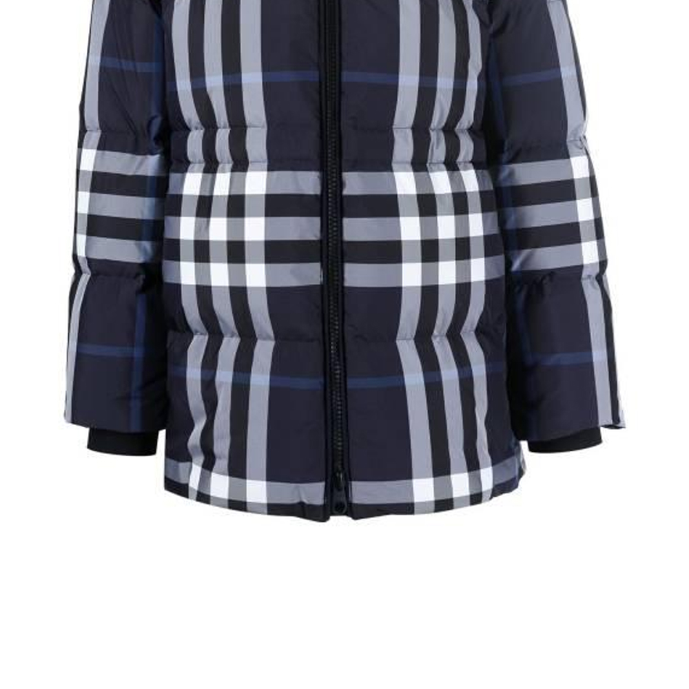 (Women) Burberry FW22  Blue Check Patchwork Hooded Down Jacket. 80578411 圖 7