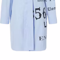 Sizing (Women) Burberry FW22 Blue Letter Print Tie-Waist Long-Sleeve Dress. 80581041