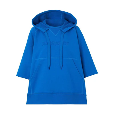 (Women) Burberry FW22 Blue Solid Logo Print Hoodie Jacket. 80647391