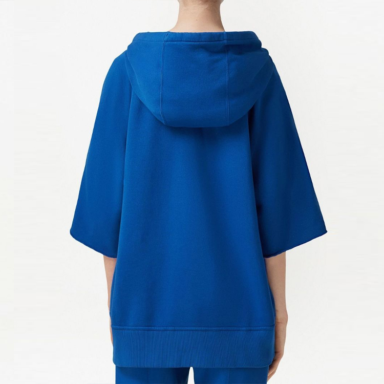 Purchase (Women) Burberry FW22  Blue Solid Logo Print Hoodie Jacket. 80647391
