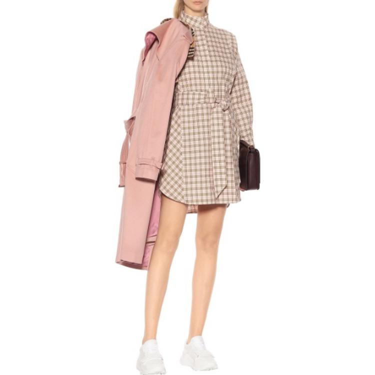 (Women) Burberry FW22  Brown Belted Long-Sleeve Check Midi Dress. 80337341 圖 3