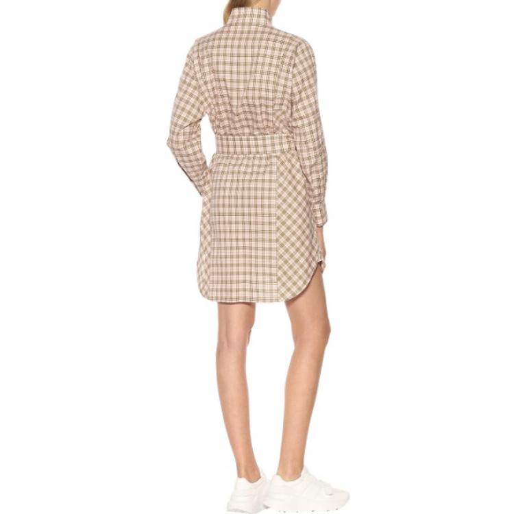(Women) Burberry FW22  Brown Belted Long-Sleeve Check Midi Dress. 80337341 圖 4