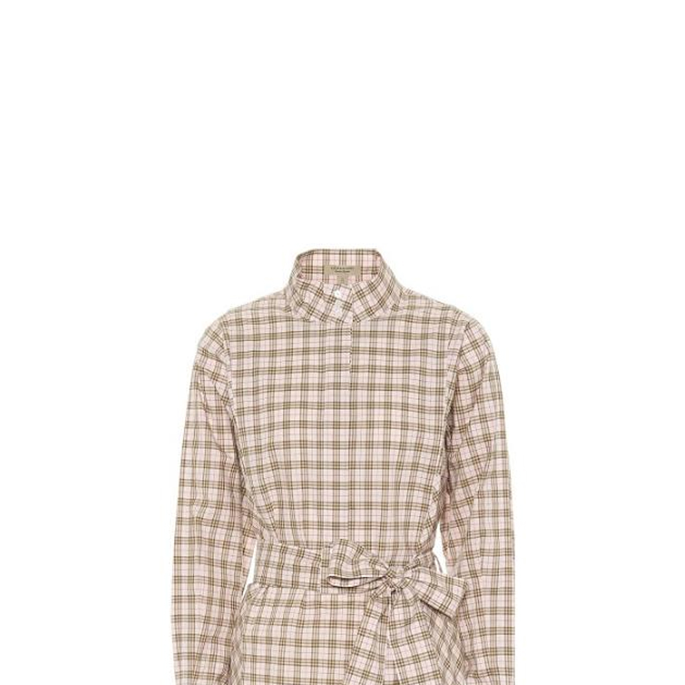 (Women) Burberry FW22  Brown Belted Long-Sleeve Check Midi Dress. 80337341 圖 5
