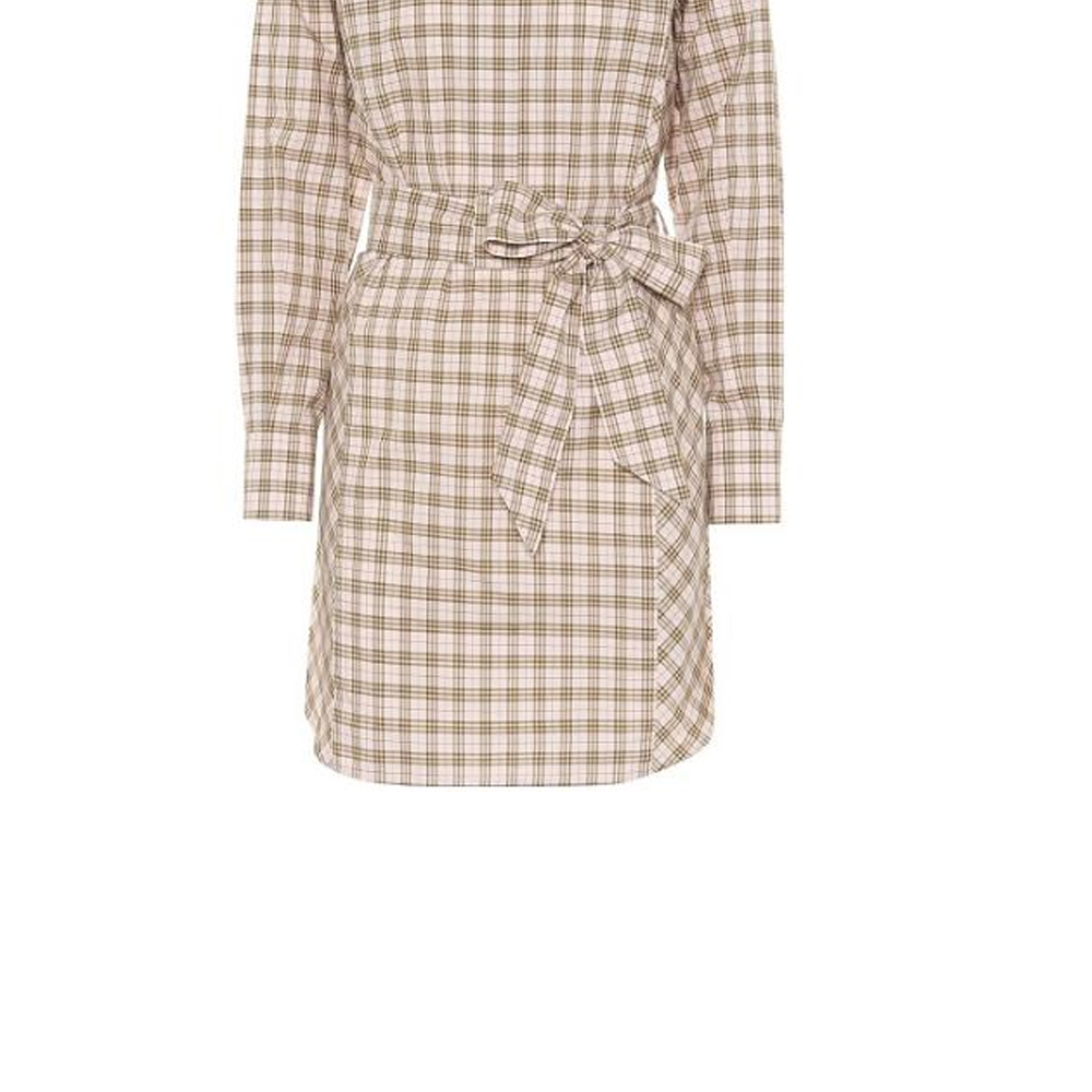 (Women) Burberry FW22  Brown Belted Long-Sleeve Check Midi Dress. 80337341 圖 6