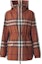 Buy (Women) Burberry FW22 Brown Check Print Zip-Up Loose Fit Hooded Jacket 80554411