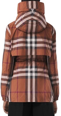 (Women) Burberry FW22 Brown Check Print Zip-Up Loose Fit Hooded Jacket 80554411 Purchase (Women) Burberry FW22 Brown Check Print Zip-Up Loose Fit Hooded Jacket 80554411