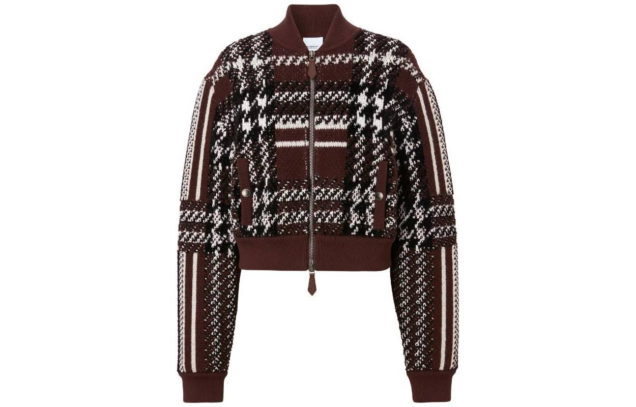 (Women) Burberry FW22  Brown Check Zip-Up Jacket 80584111