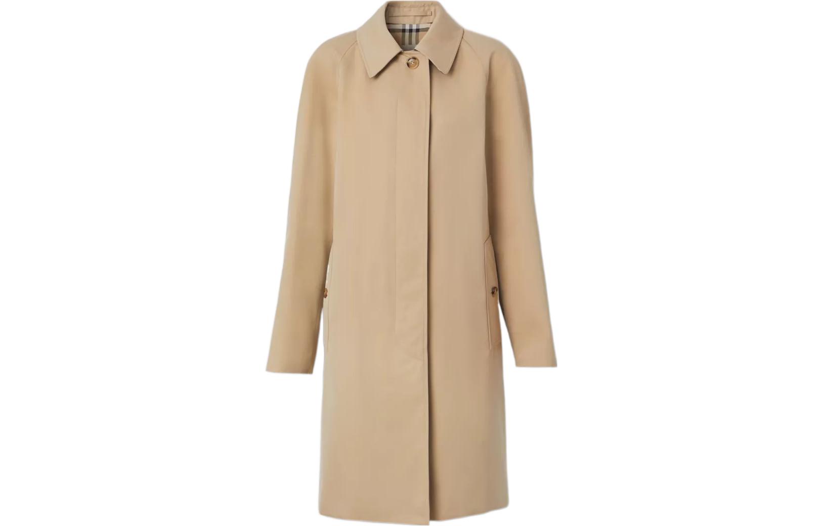 (Women) Burberry FW22  Brown Solid Collar Long Sleeve Trench Coat. 80580361