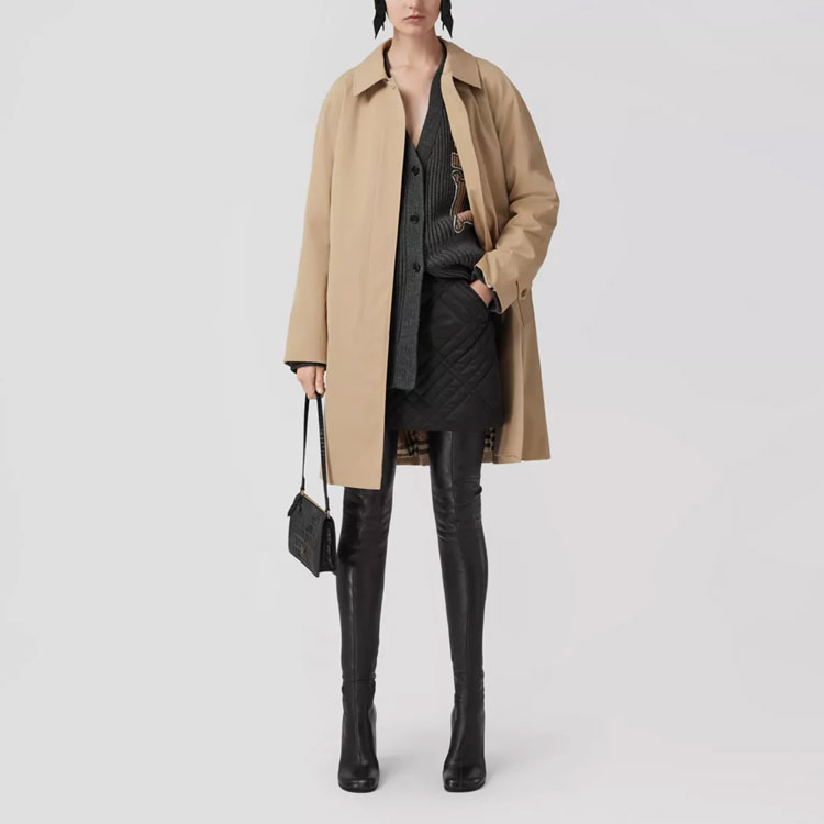 (Women) Burberry FW22  Brown Solid Collar Long Sleeve Trench Coat. 80580361 圖 4