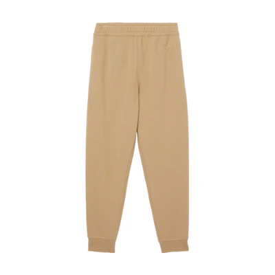 (Women) Burberry FW22 Camel Jogger Pants with Letter Embroidery. 80652561