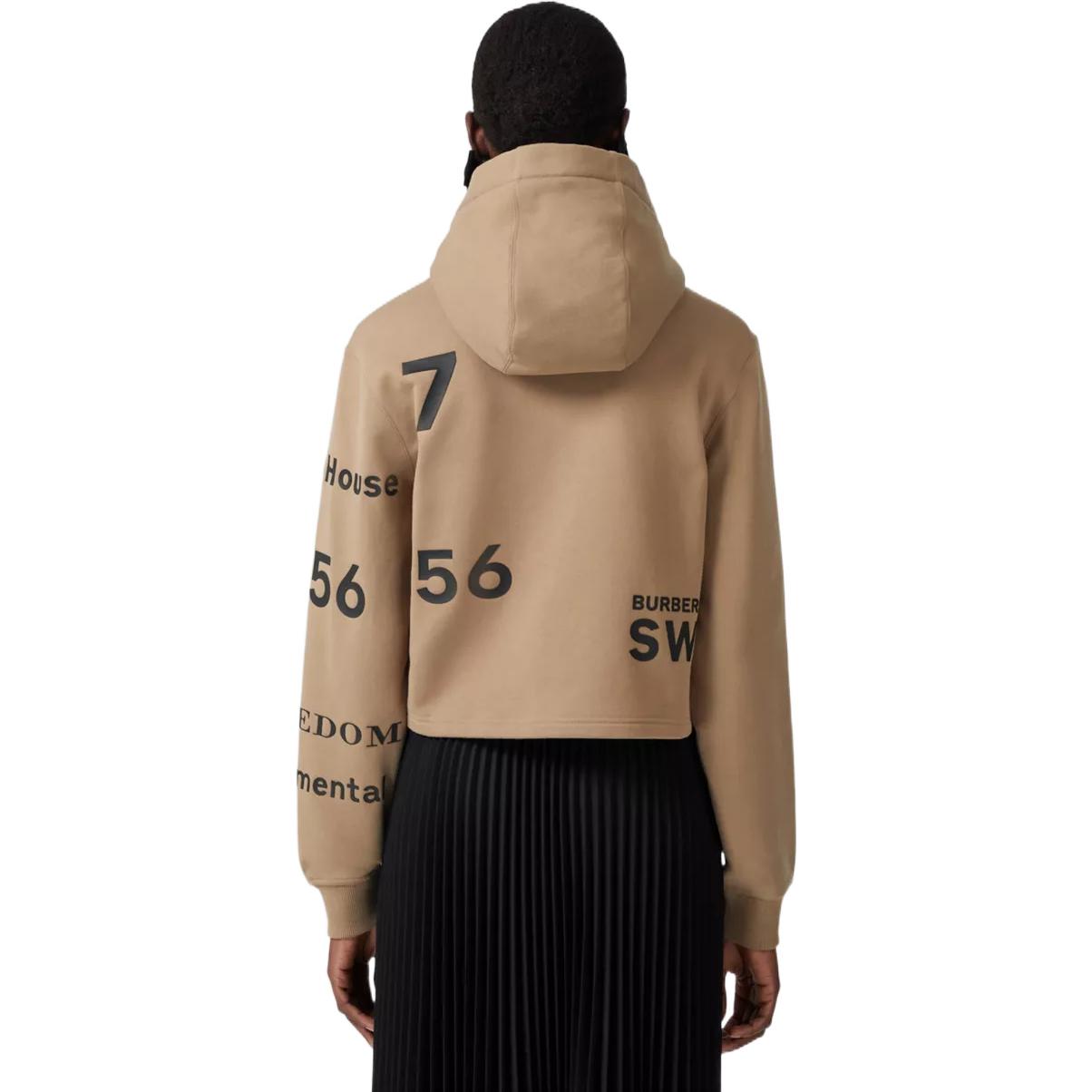 (Women) Burberry FW22  Camel Short Hoodie with Letter Logo Print. 80607011 圖 4