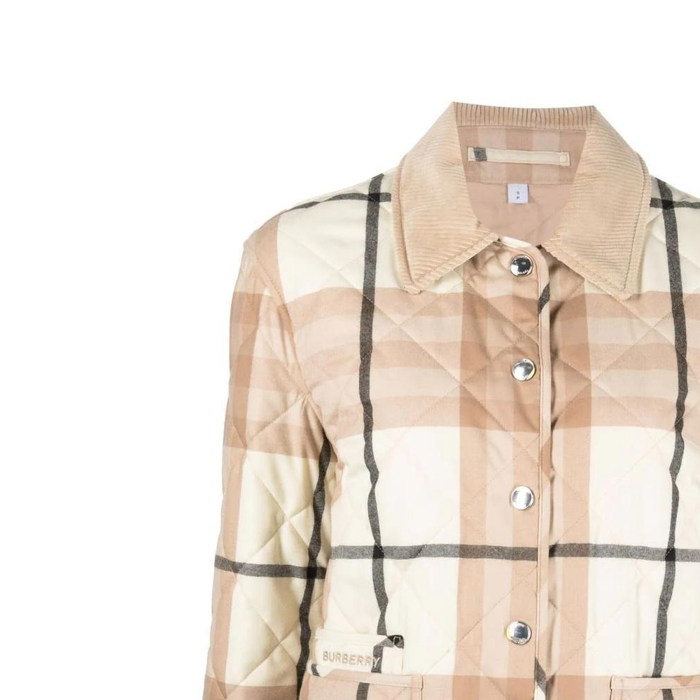 Details for (W) 博柏利 FW22 卡其色格纹棉质纽扣夹克. 80554381