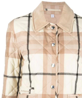 (W) 博柏利 FW22 卡其色格纹棉质纽扣夹克. 80554381 Details for (W) 博柏利 FW22 卡其色格纹棉质纽扣夹克. 80554381