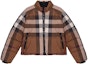 Order (Women) Burberry FW22 Check Quilted Down Jacket Short Zip Brown 80590961
