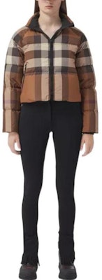 (Women) Burberry FW22 Check Quilted Down Jacket Short Zip Brown 80590961 Shop (Women) Burberry FW22 Check Quilted Down Jacket Short Zip Brown 80590961