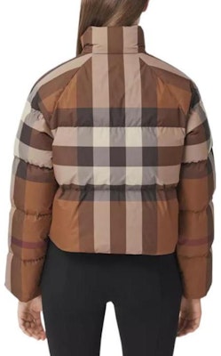 (Women) Burberry FW22 Check Quilted Down Jacket Short Zip Brown 80590961 Purchase (Women) Burberry FW22 Check Quilted Down Jacket Short Zip Brown 80590961