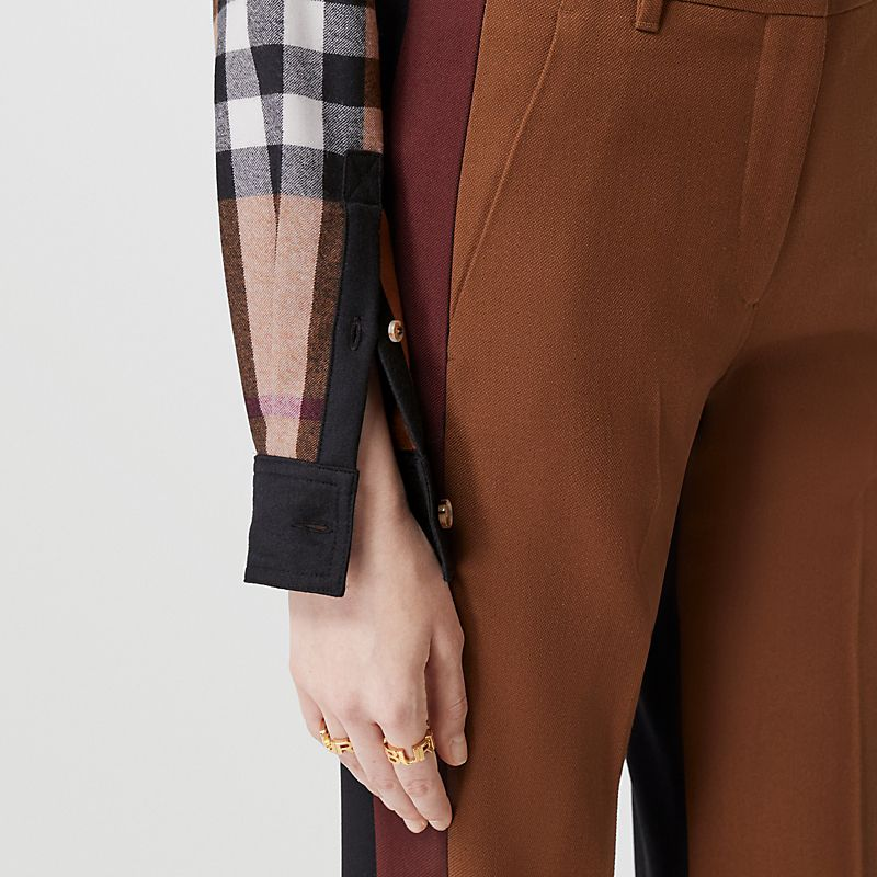 (Women) Burberry FW22  Check Single-Breasted Long-Sleeve Shirt Birch Brown 80629961 圖 6