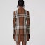 Shop (Women) Burberry FW22 Check Wool-Blend Jacquard Blazer Dark Brown 80607931