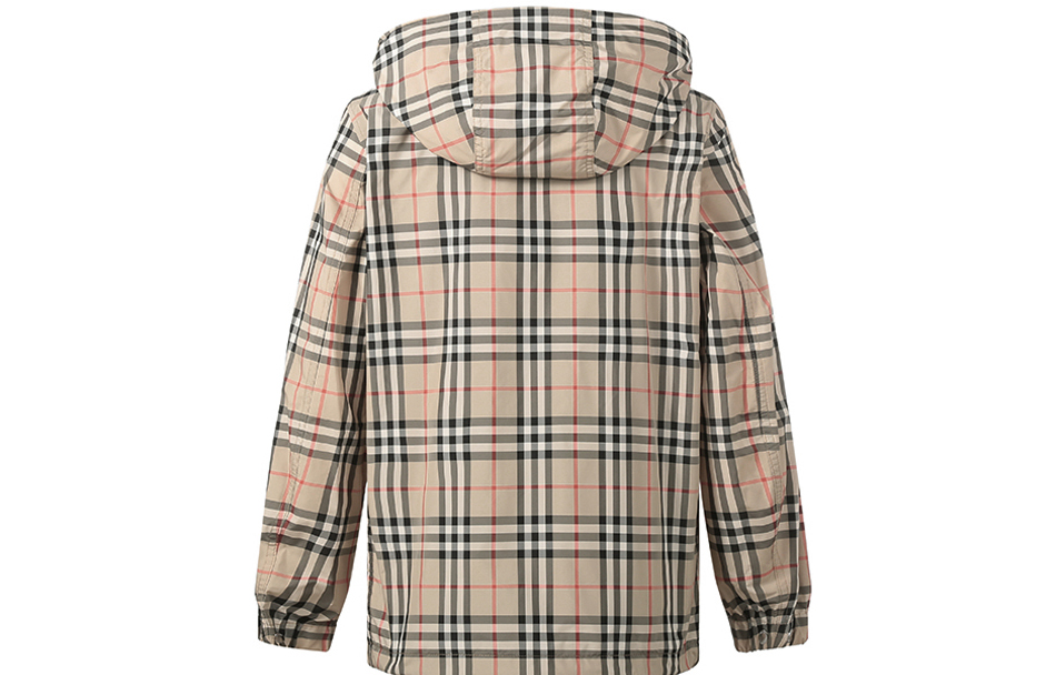 Lookbook (W) バーバリー FW22 チェック ジップアップ フーディ ジャケット - アーカイブベージュ 80594901