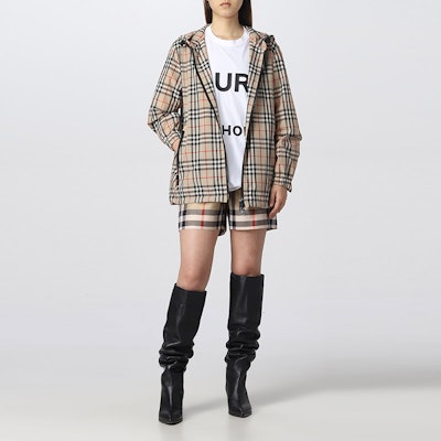 (W) バーバリー FW22 チェック ジップアップ フーディ ジャケット - アーカイブベージュ 80594901 Shop (W) バーバリー FW22 チェック ジップアップ フーディ ジャケット - アーカイブベージュ 80594901