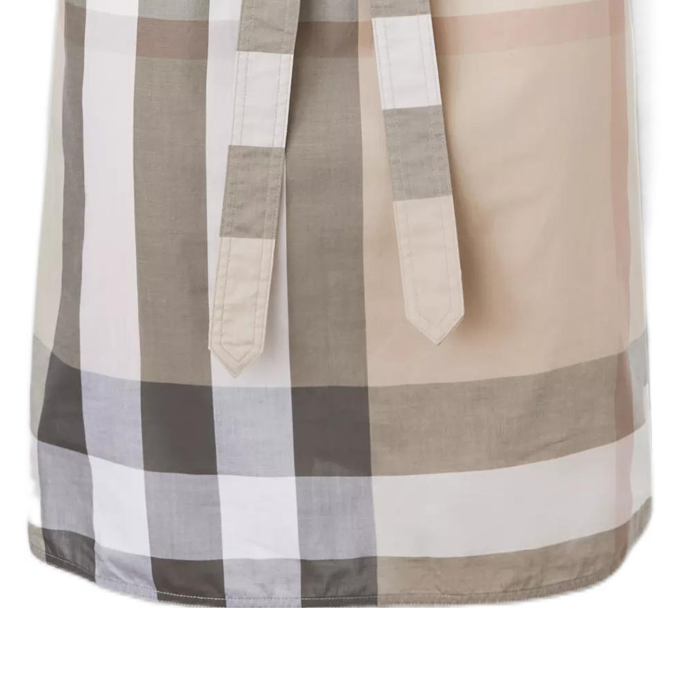 (Women) Burberry FW22  Checkered Button-Up Long-Sleeve Midi Dress Light Beige. 80652141 圖 5