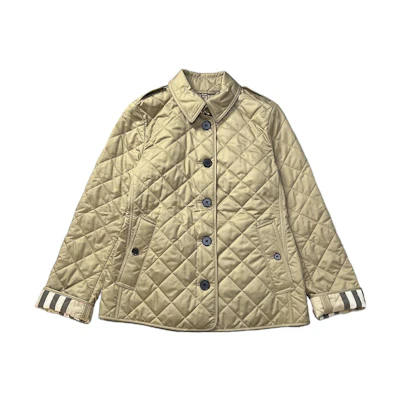 (Women) Burberry FW22 Checkered Cotton Jacket in Khaki. 80530461