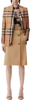 Shop (W) Burberry FW22 格紋翻領單排扣西裝外套 卡其色。 80632411
