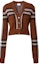 Order (Women) Burberry FW22 Checkered V-Neck Button-Up Short Cardigan Birch Brown. 80632191