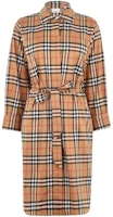 (Women) Burberry FW22 Colorblock Plaid Long Sleeve Shirt Dress - Antique Yellow 80686851 (Women) Burberry FW22 Colorblock Plaid Long Sleeve Shirt Dress - Antique Yellow 80686851