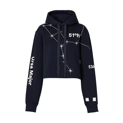 (Women) Burberry FW22 Constellation Print Hoodie Navy Blue. 80613201