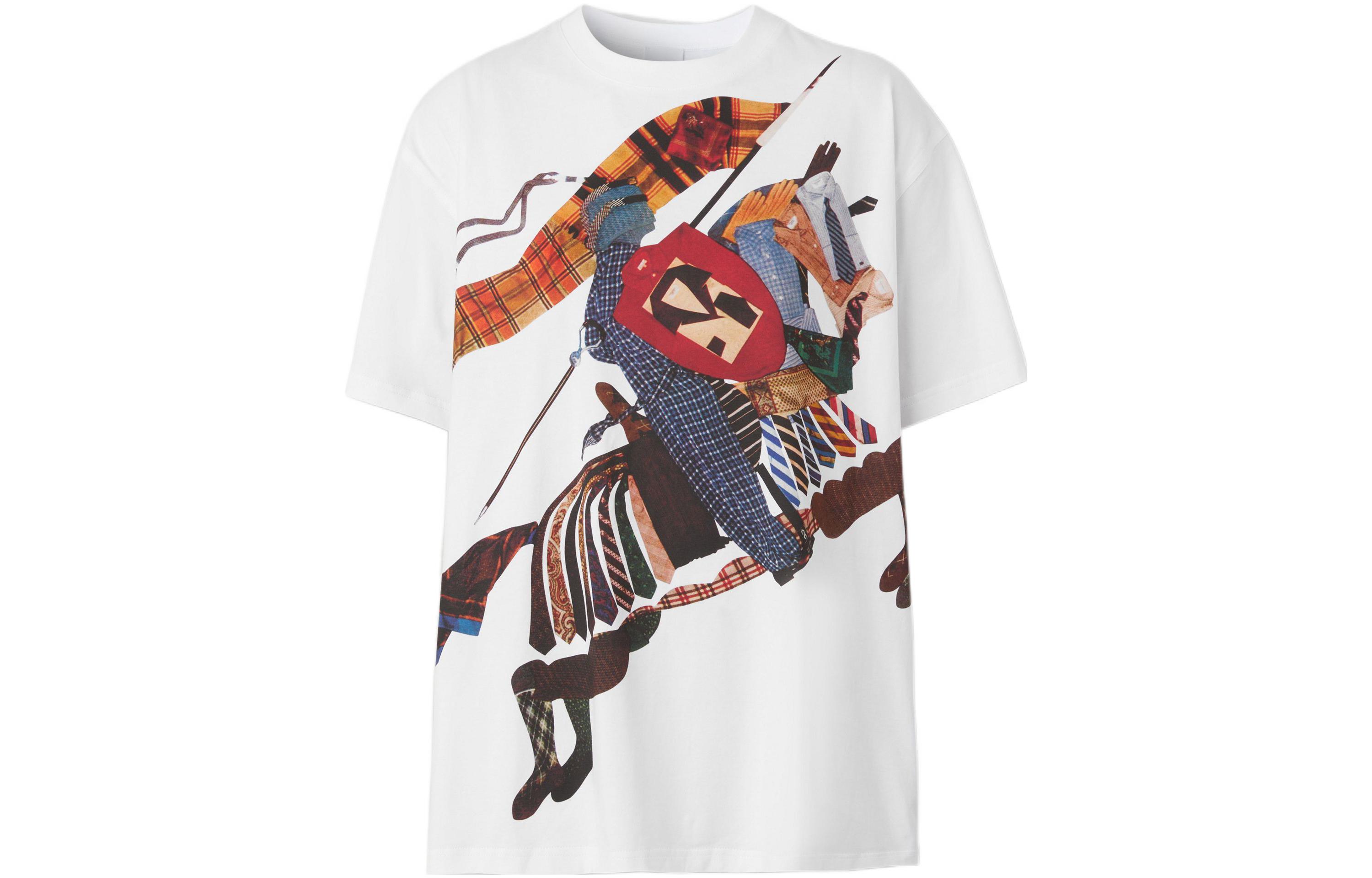(Women) Burberry FW22  Equestrian Knight Print Relaxed Fit White T-Shirt. 80649521 圖 2