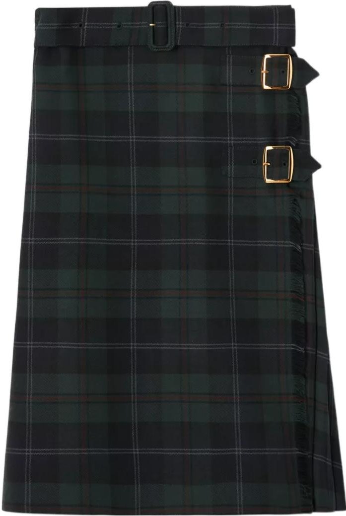 women-burberry-fw-22-green-plaid-midi-skirt-with-side-buckle-detail-80618981