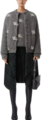 (W) Burberry FW22 Rok Midi Kotak Hijau dengan Detail Gesper Samping. 80618981 Lookbook (W) Burberry FW22 Rok Midi Kotak Hijau dengan Detail Gesper Samping. 80618981