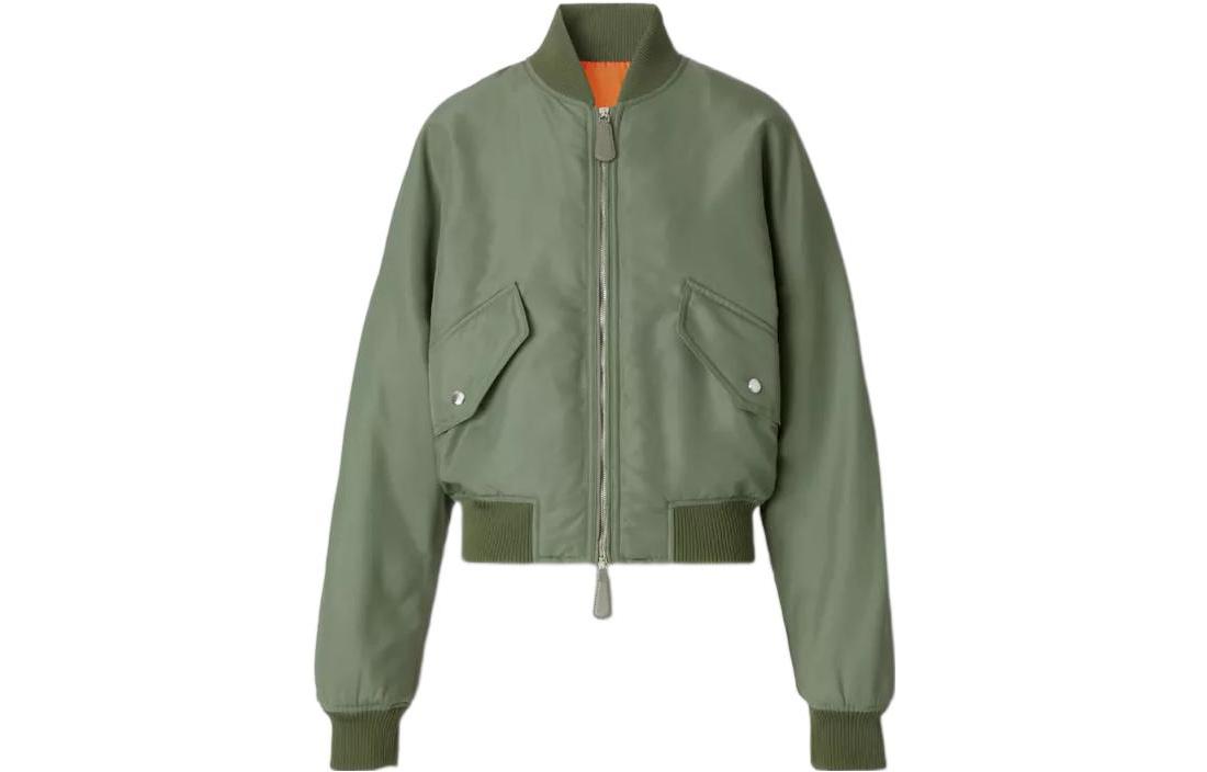 Order (Women) Burberry FW22  Green Solid Pocket Cotton Jacket Coat. 80633311