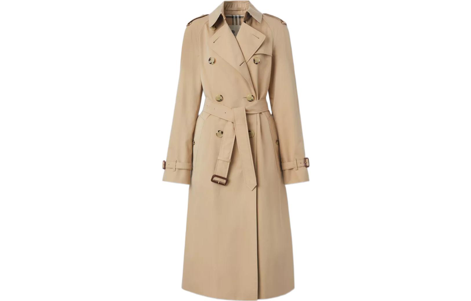 (Women) Burberry FW22  Honey Double-Breasted Belted Long Trench Coat 80580331