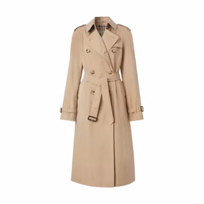 (Women) Burberry FW22 Honey Double-Breasted Belted Long Trench Coat 80580331