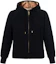 Buy (Women) Burberry FW22 Hoodie Black - Solid Color, Plaid Lining, Zip & Drawstring. 80615541