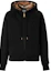Order (Women) Burberry FW22 Hoodie Black - Solid Color, Plaid Lining, Zip & Drawstring. 80615541