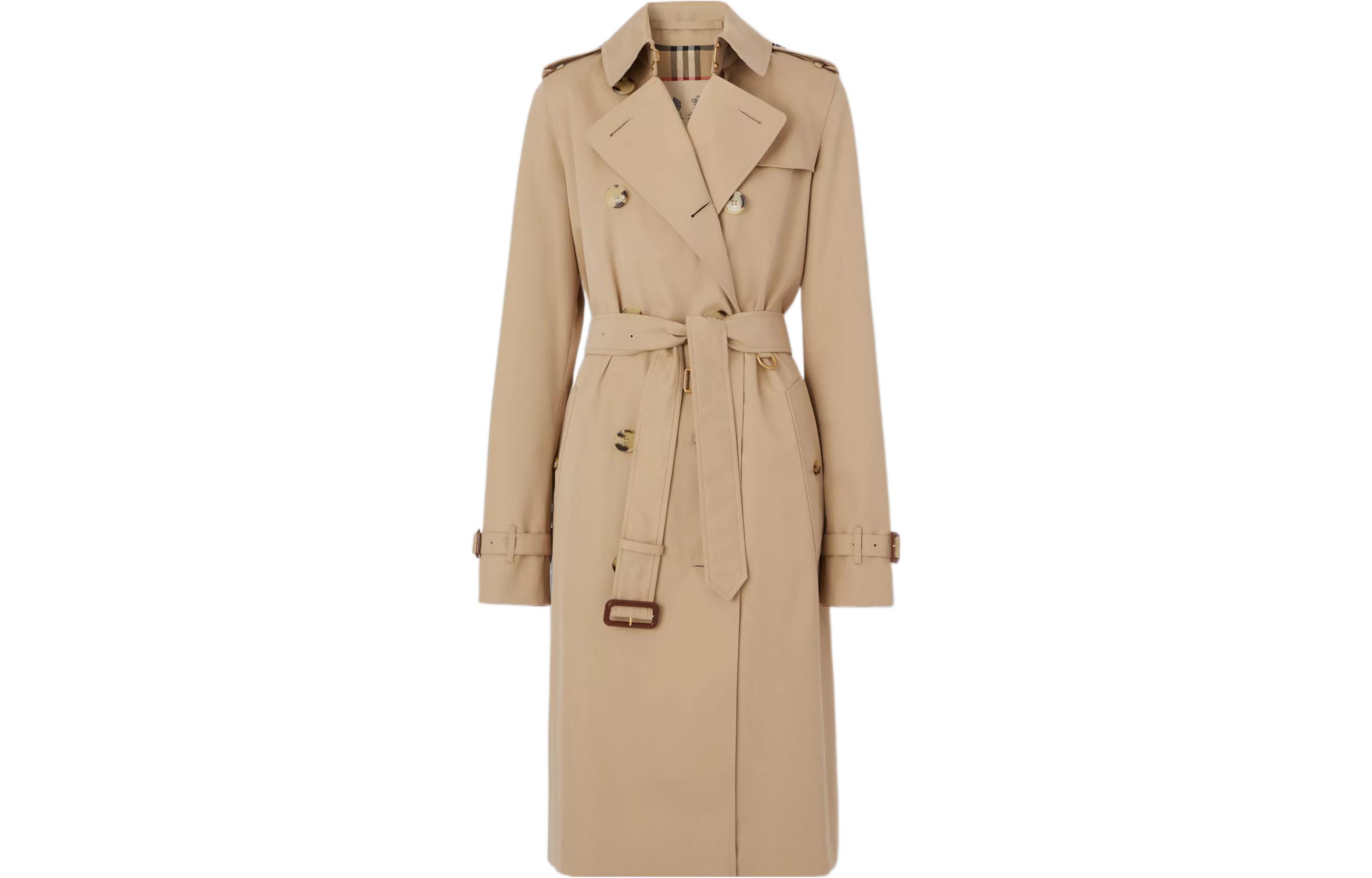 (Women) Burberry FW22  Kensington Heritage Honey Trench Coat Double-Breasted. 80592331