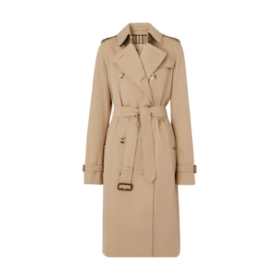 (Women) Burberry FW22 Kensington Heritage Honey Trench Coat Double-Breasted. 80592331