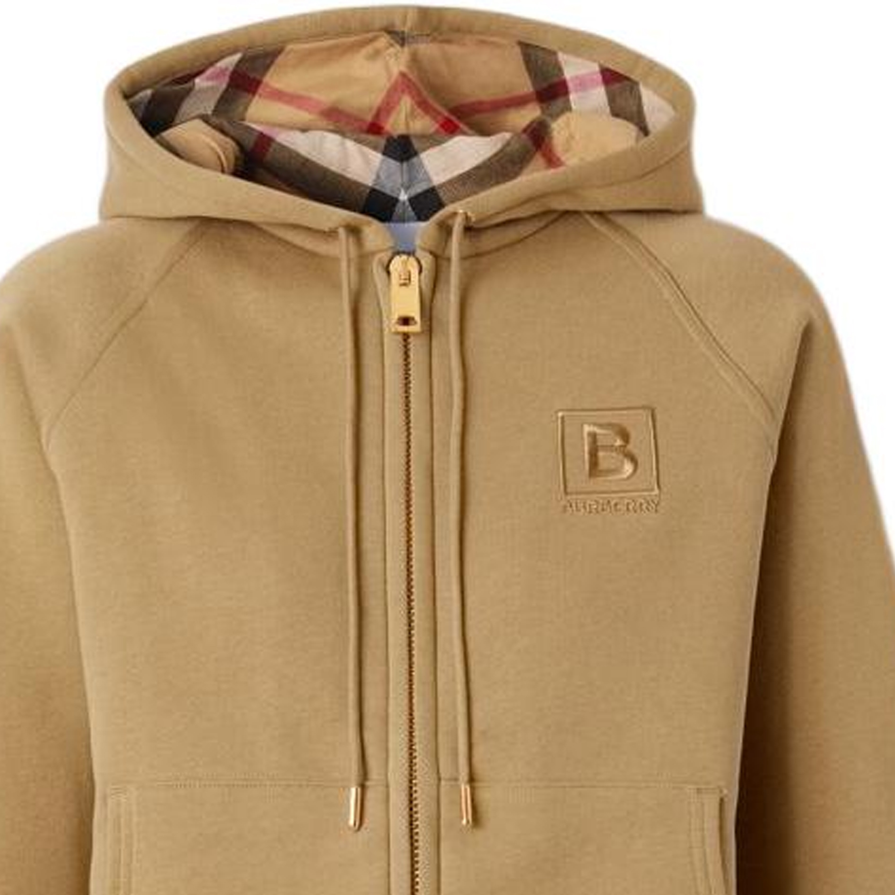 (Women) Burberry FW22  Khaki Embroidered Logo Zip-Up Hoodie Sweatshirt. 80615551 圖 4