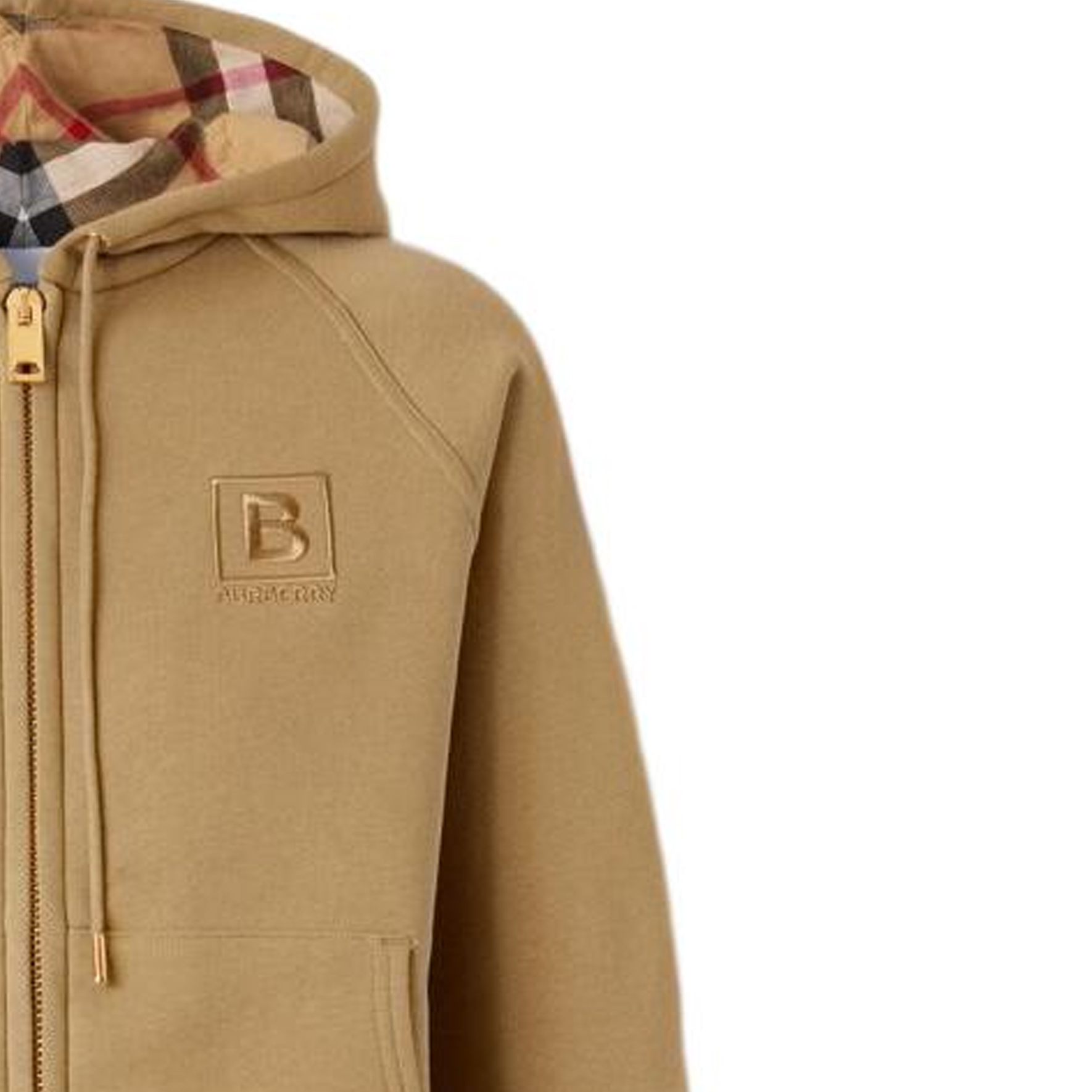 (Women) Burberry FW22  Khaki Embroidered Logo Zip-Up Hoodie Sweatshirt. 80615551 圖 5